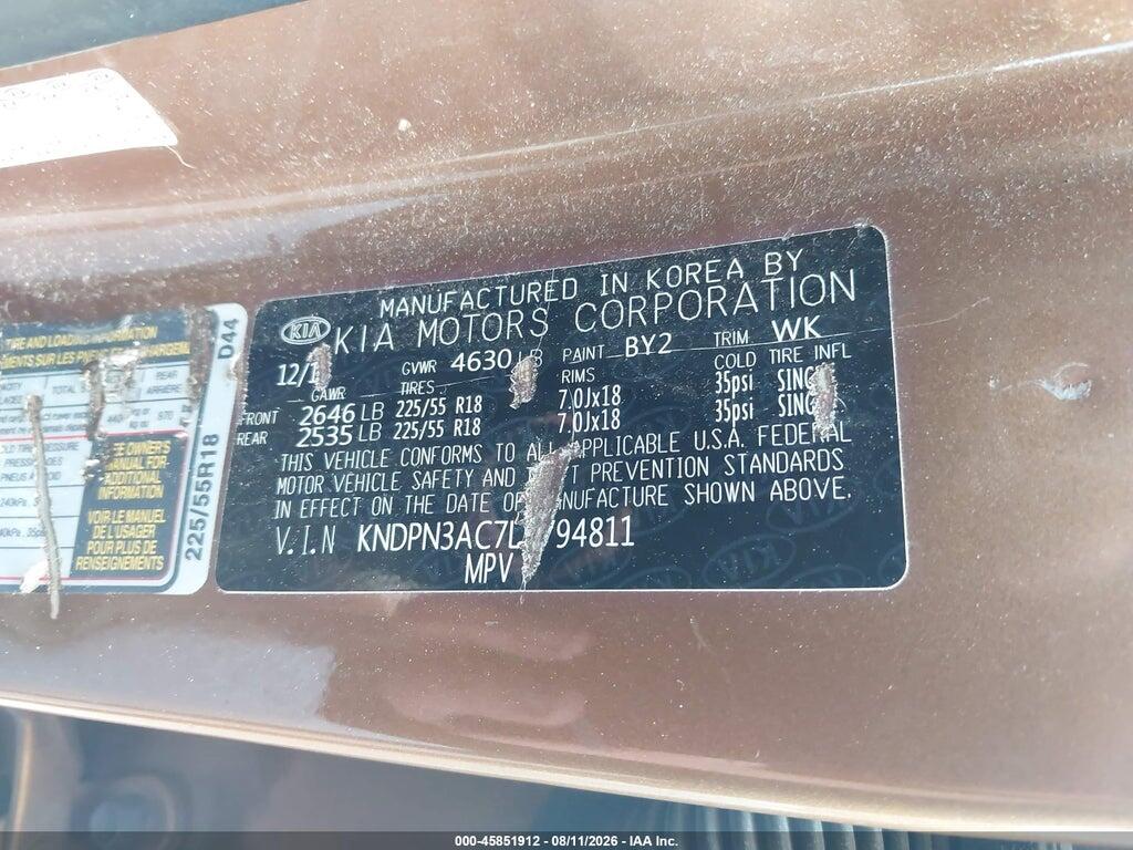 KNDPN3AC7L7794811 2020 KIA SPORTAGE photo no. 9