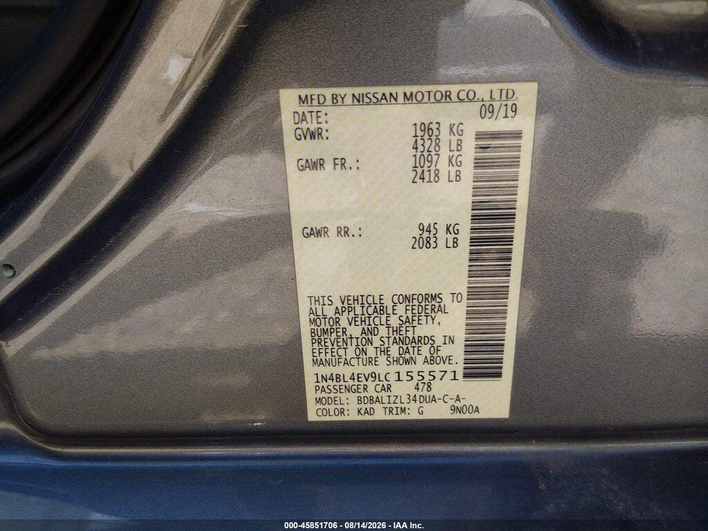 1N4BL4EV9LC155571 2020 NISSAN ALTIMA photo no. 9