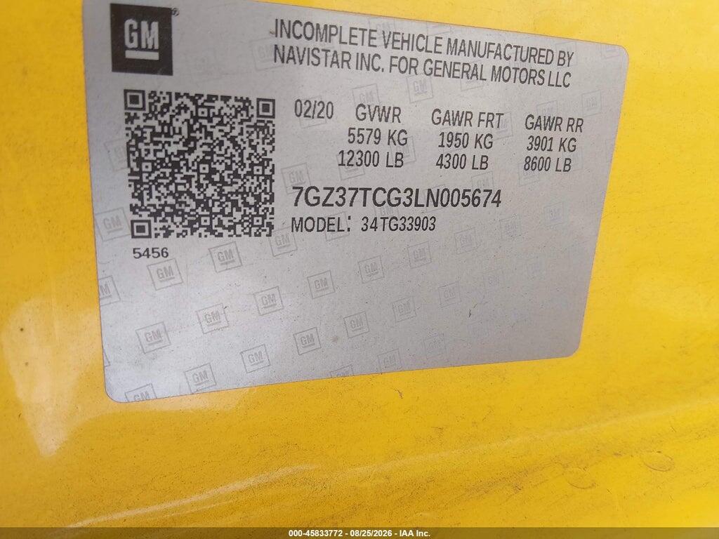 7GZ37TCG3LN005674 2020 GMC SAVANA CUTAWAY photo no. 8