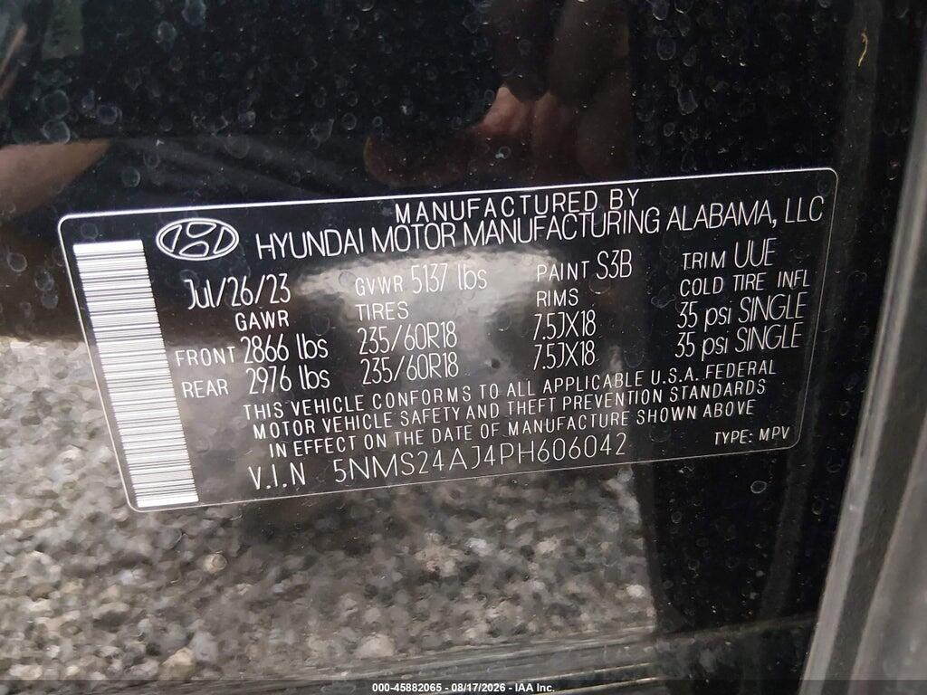 5NMS24AJ4PH606042 2023 HYUNDAI SANTA FE photo no. 9