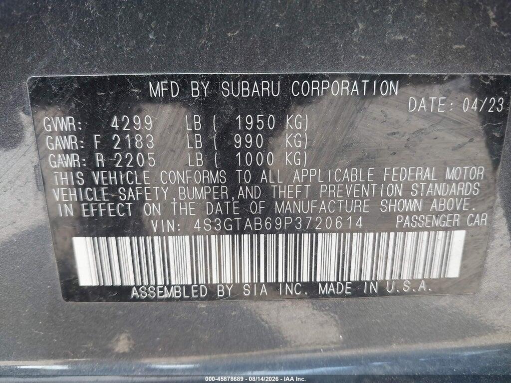 4S3GTAB69P3720614 2023 SUBARU IMPREZA photo no. 9