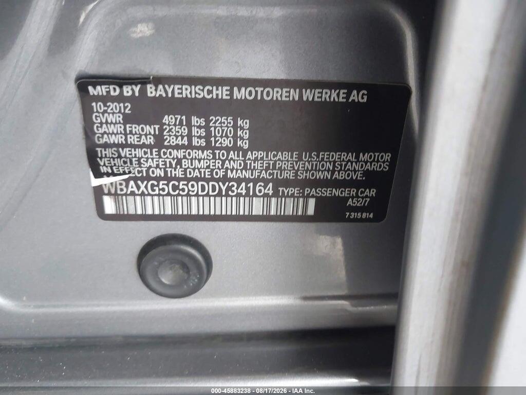 WBAXG5C59DDY34164 2013 BMW 528I photo no. 9