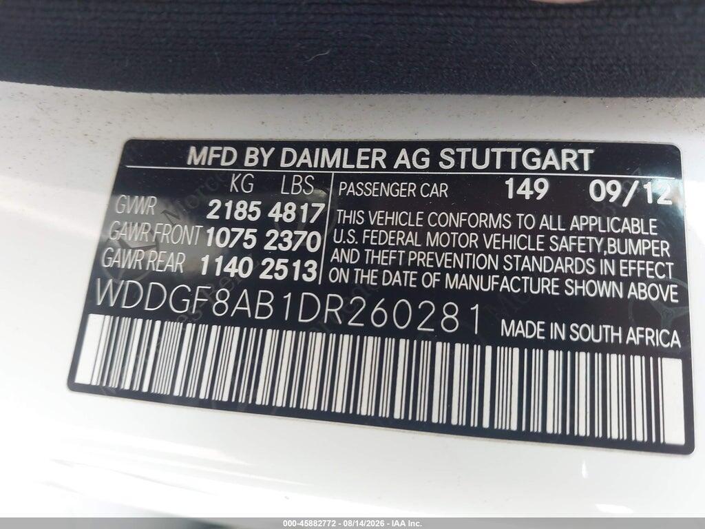 WDDGF8AB1DR260281 2013 MERCEDES-BENZ C 300 photo no. 9