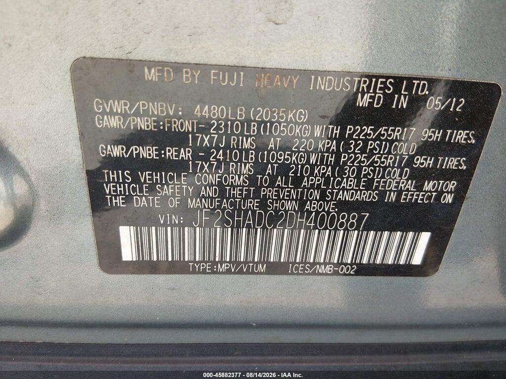 JF2SHADC2DH400887 2013 SUBARU FORESTER photo no. 9