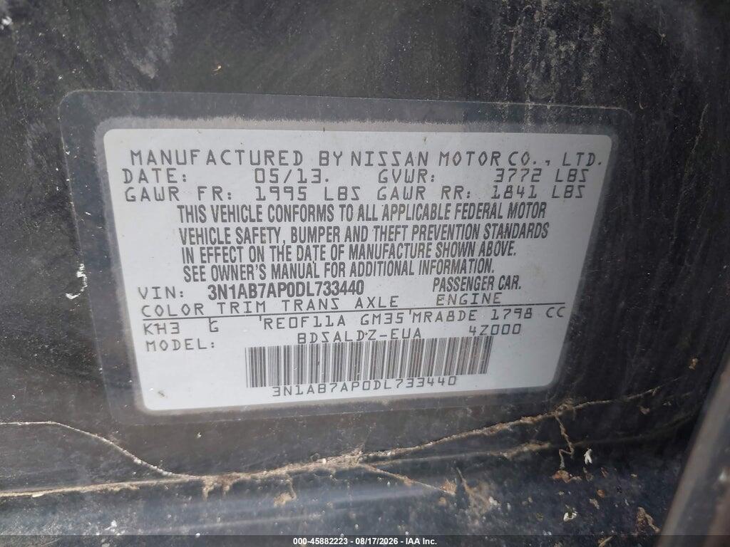 3N1AB7AP0DL733440 2013 NISSAN SENTRA photo no. 9
