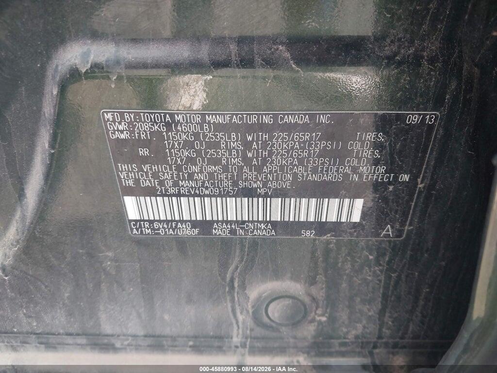 2T3RFREV4DW091757 2013 TOYOTA RAV4 photo no. 9