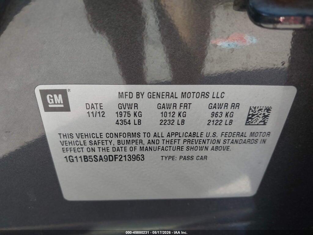 1G11B5SA9DF213963 2013 CHEVROLET MALIBU photo no. 9