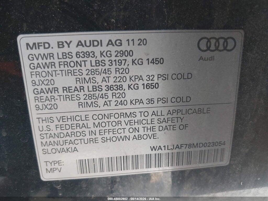WA1LJAF78MD023054 2021 AUDI Q7 photo no. 9