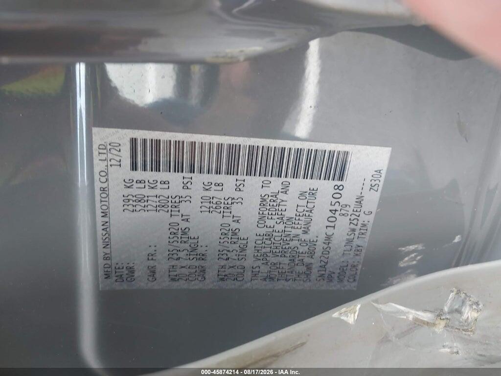 5N1AZ2DS4MC104508 2021 NISSAN MURANO photo no. 9