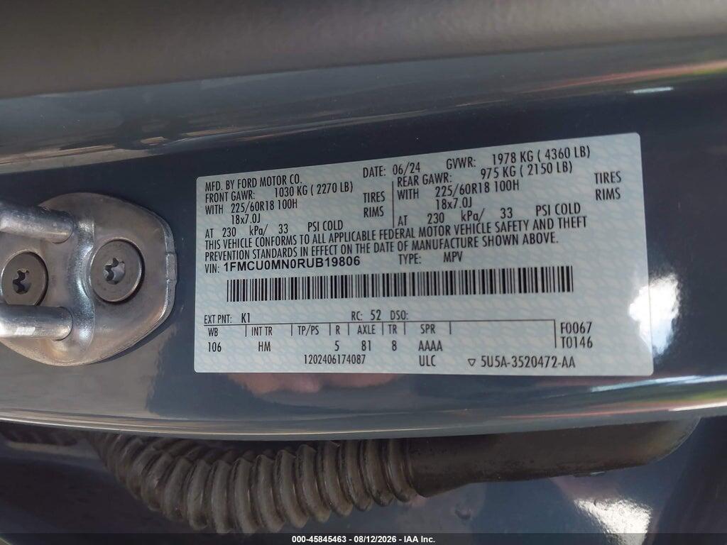 1FMCU0MN0RUB19806 2024 FORD ESCAPE photo no. 9