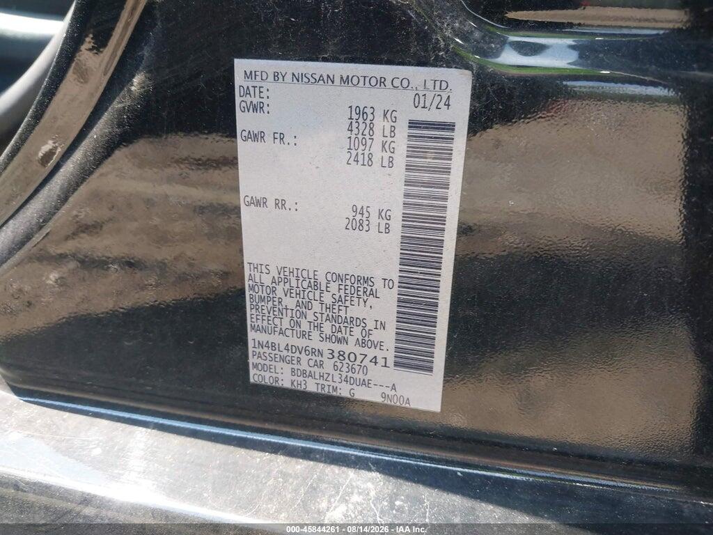 1N4BL4DV6RN380741 2024 NISSAN ALTIMA photo no. 9