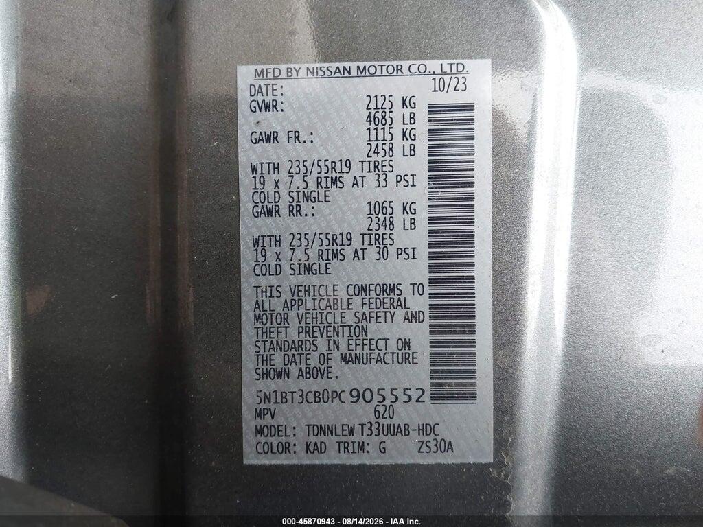 5N1BT3CB0PC905552 2023 NISSAN ROGUE photo no. 9