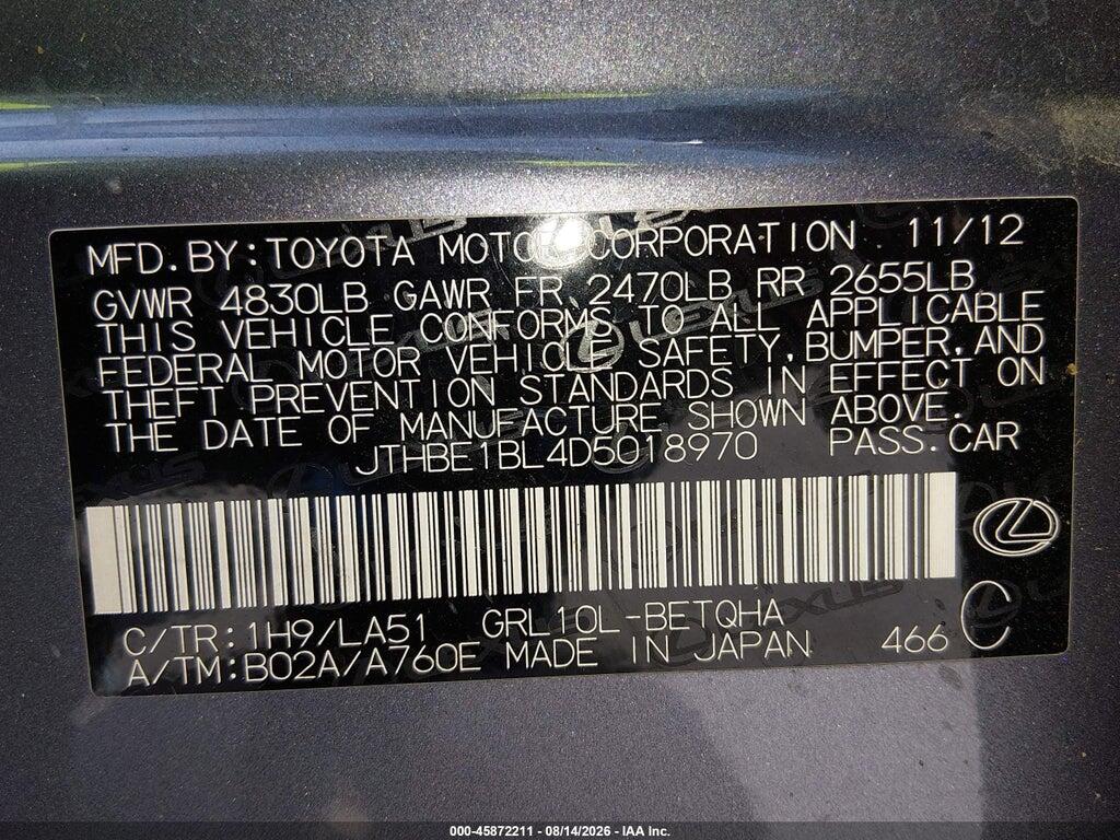 JTHBE1BL4D5018970 2013 LEXUS GS 350 photo no. 9