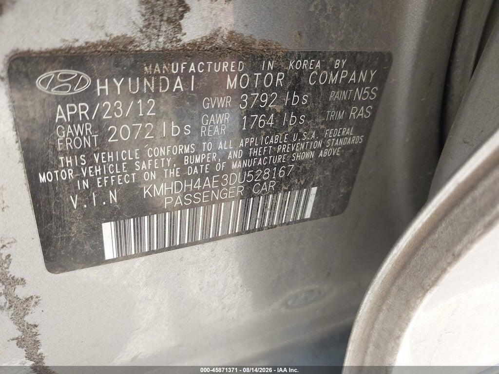 KMHDH4AE3DU528167 2013 HYUNDAI ELANTRA photo no. 9