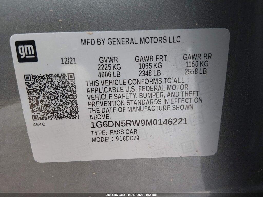 1G6DN5RW9M0146221 2021 CADILLAC CT5 photo no. 9