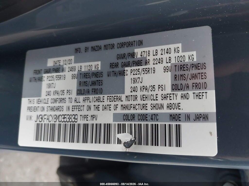JM3KFACY8M0353839 2021 MAZDA CX-5 photo no. 9
