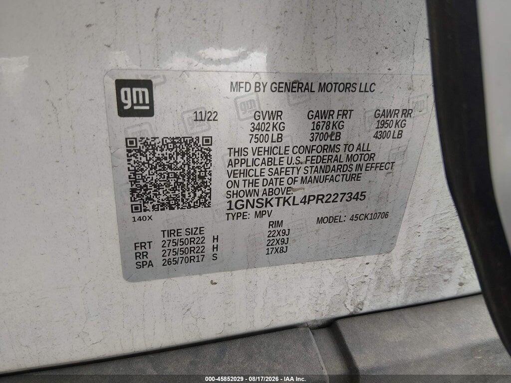 1GNSKTKL4PR227345 2023 CHEVROLET TAHOE photo no. 9