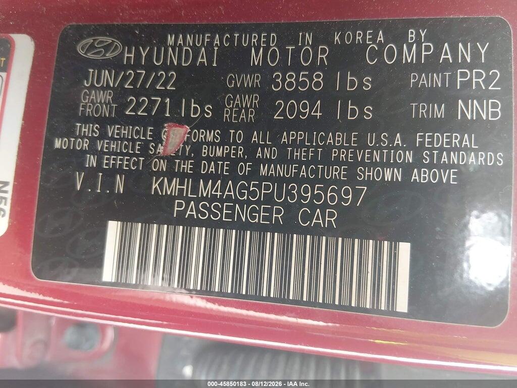 KMHLM4AG5PU395697 2023 HYUNDAI ELANTRA photo no. 9