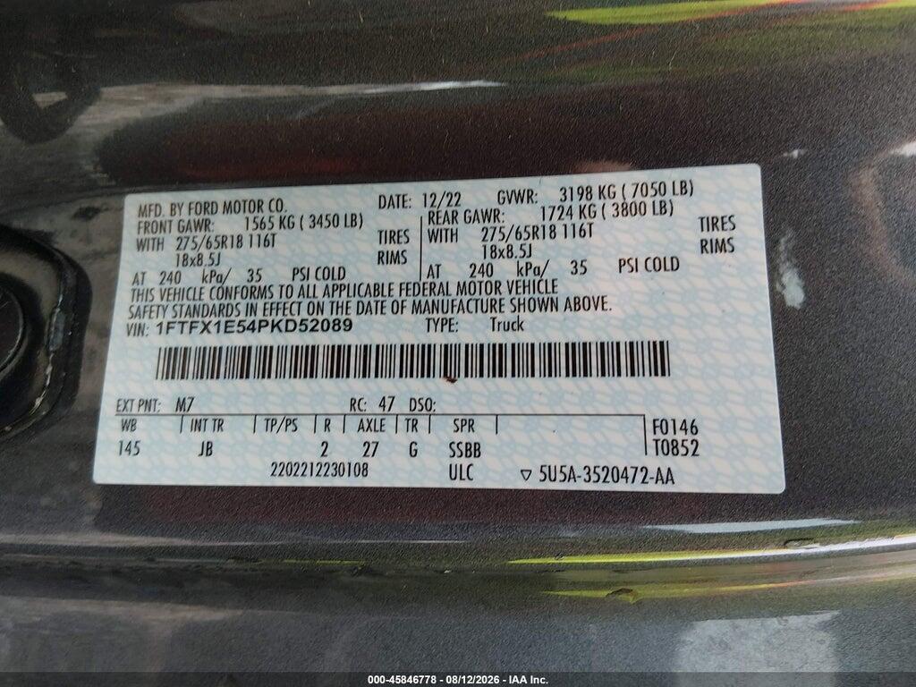 1FTFX1E54PKD52089 2023 FORD F-150 photo no. 9