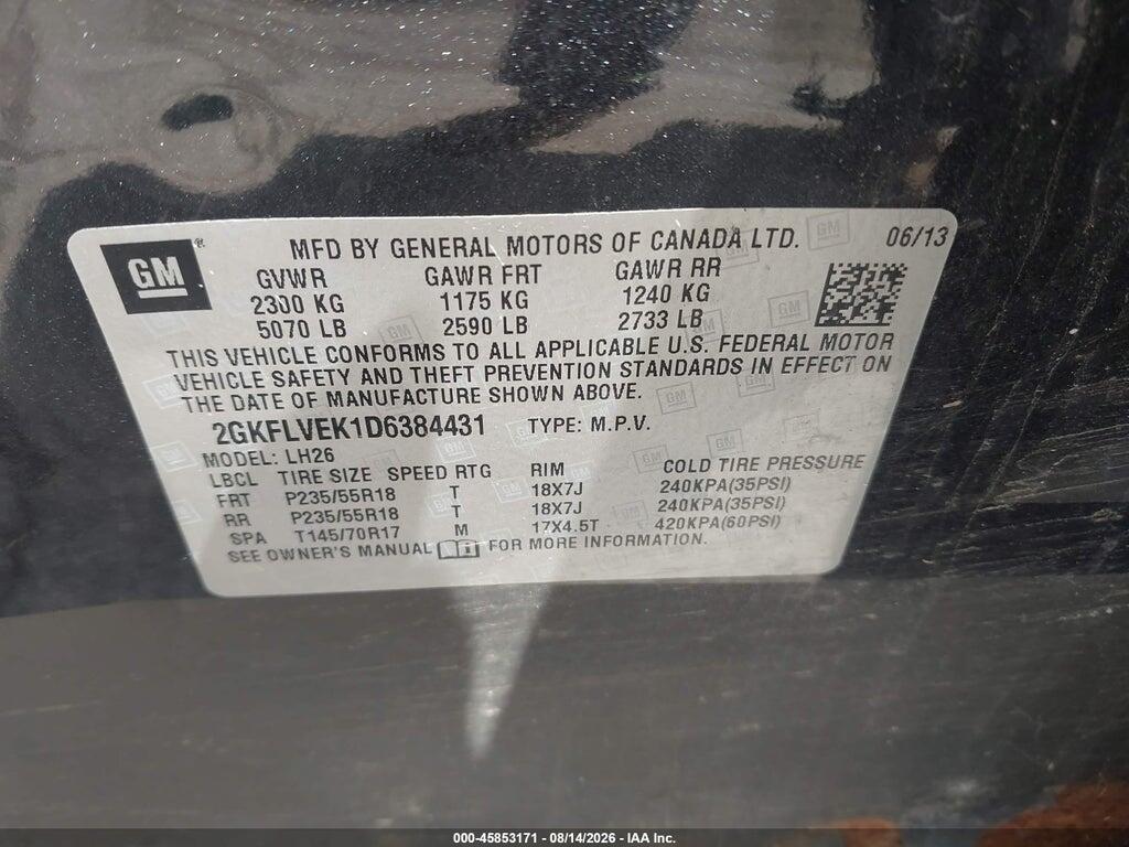 2GKFLVEK1D6384431 2013 GMC TERRAIN photo no. 9
