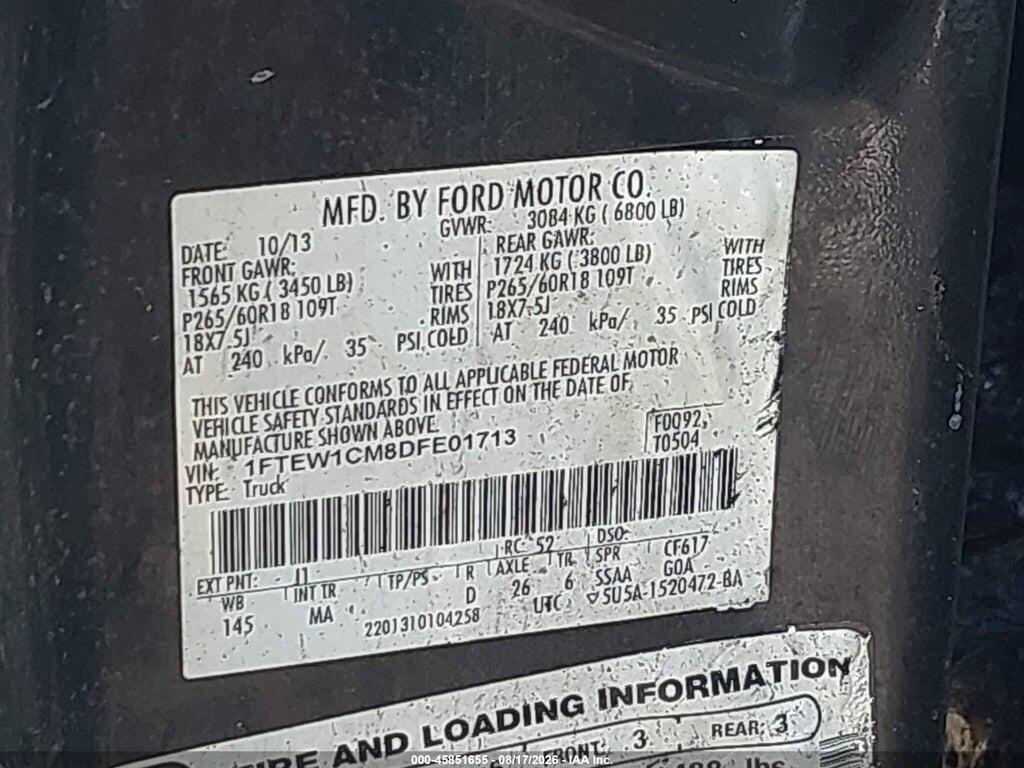 1FTEW1CM8DFE01713 2013 FORD F-150 photo no. 9