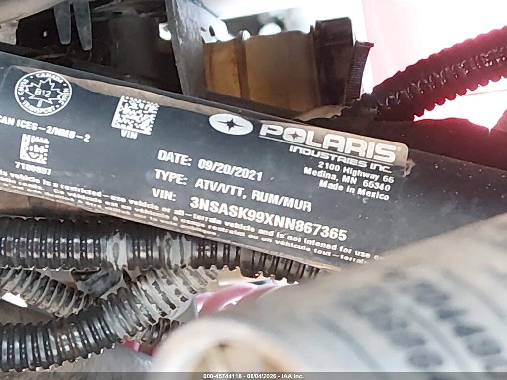 3NSASK99XNN867365 2022 POLARIS RZR photo no. 10