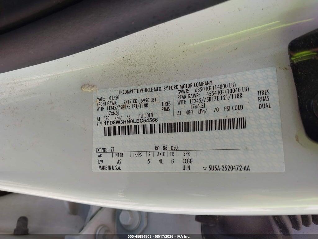 1FD8W3HN0LEC64566 2020 FORD F-350 CHASSIS photo no. 8