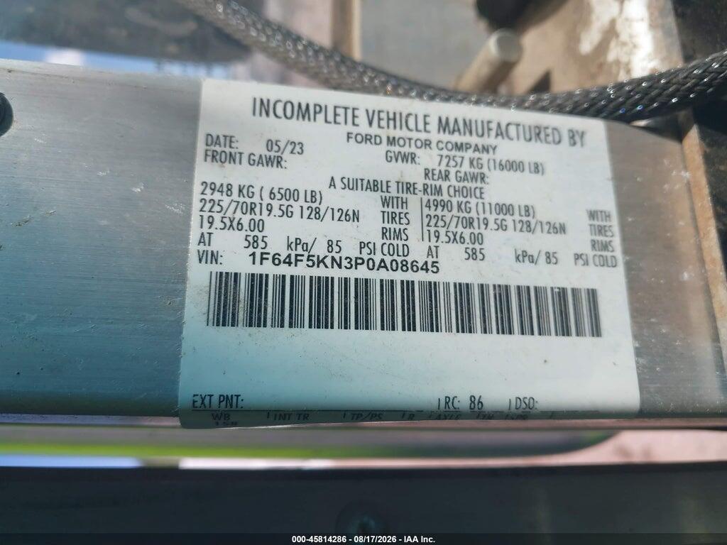 1F64F5KN3P0A08645 2023 FORD F-59 COMMERCIAL STRIPPED photo no. 8