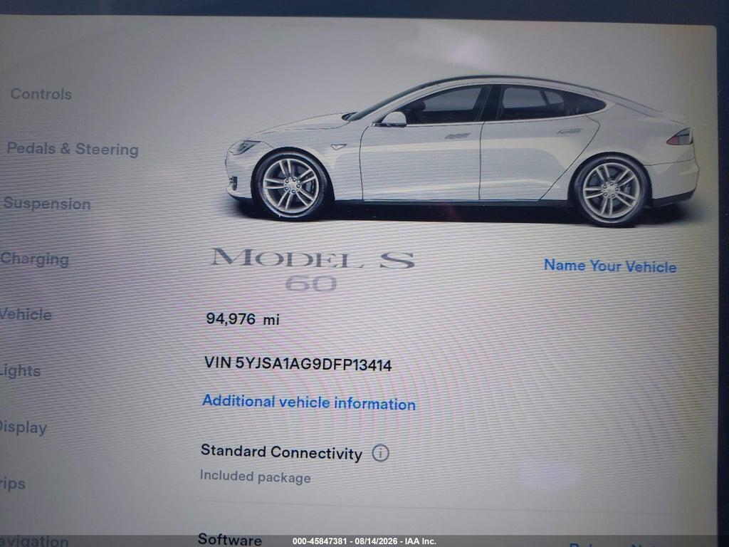 5YJSA1AG9DFP13414 2013 TESLA MODEL S photo no. 7