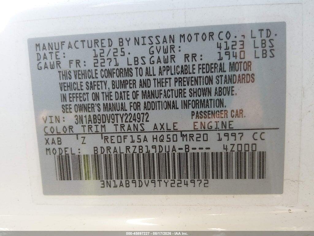 3N1AB9DV9TY224972 2026 NISSAN SENTRA photo no. 9