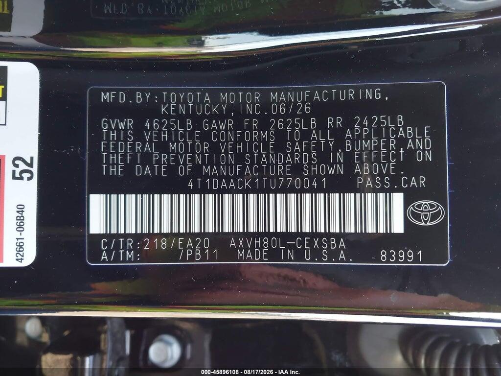4T1DAACK1TU770041 2026 TOYOTA CAMRY photo no. 9