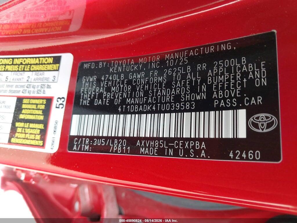 4T1DBADK4TU039583 2026 TOYOTA CAMRY photo no. 9