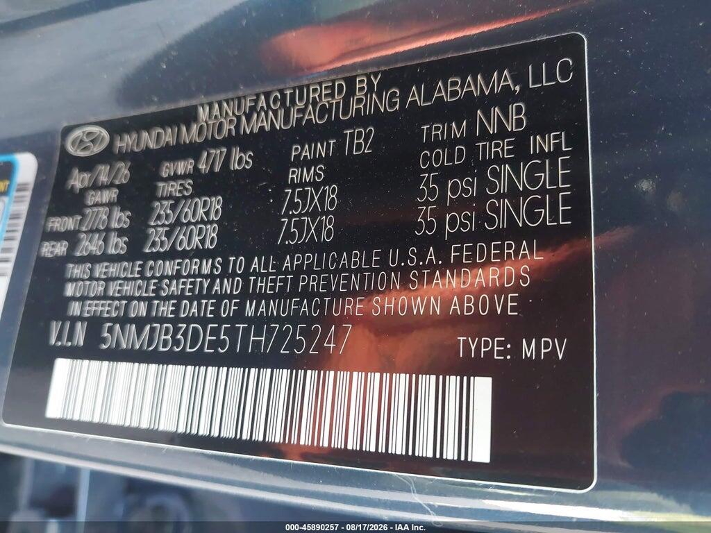5NMJB3DE5TH725247 2026 HYUNDAI TUCSON photo no. 9