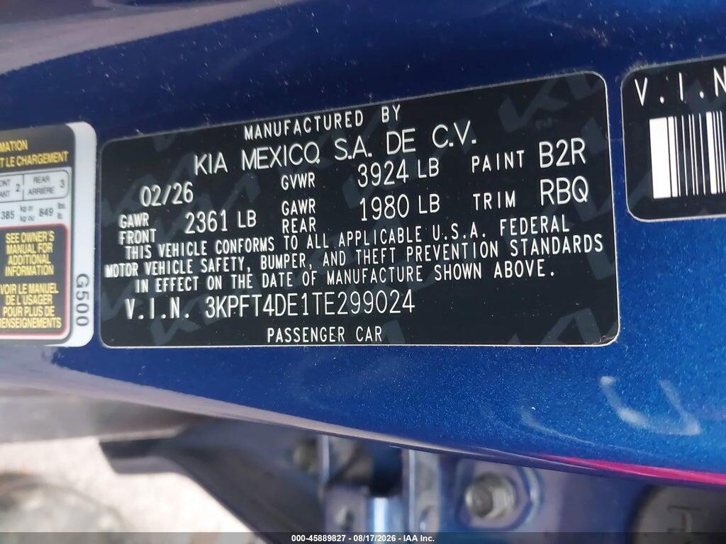 3KPFT4DE1TE299024 2026 KIA K4 photo no. 9
