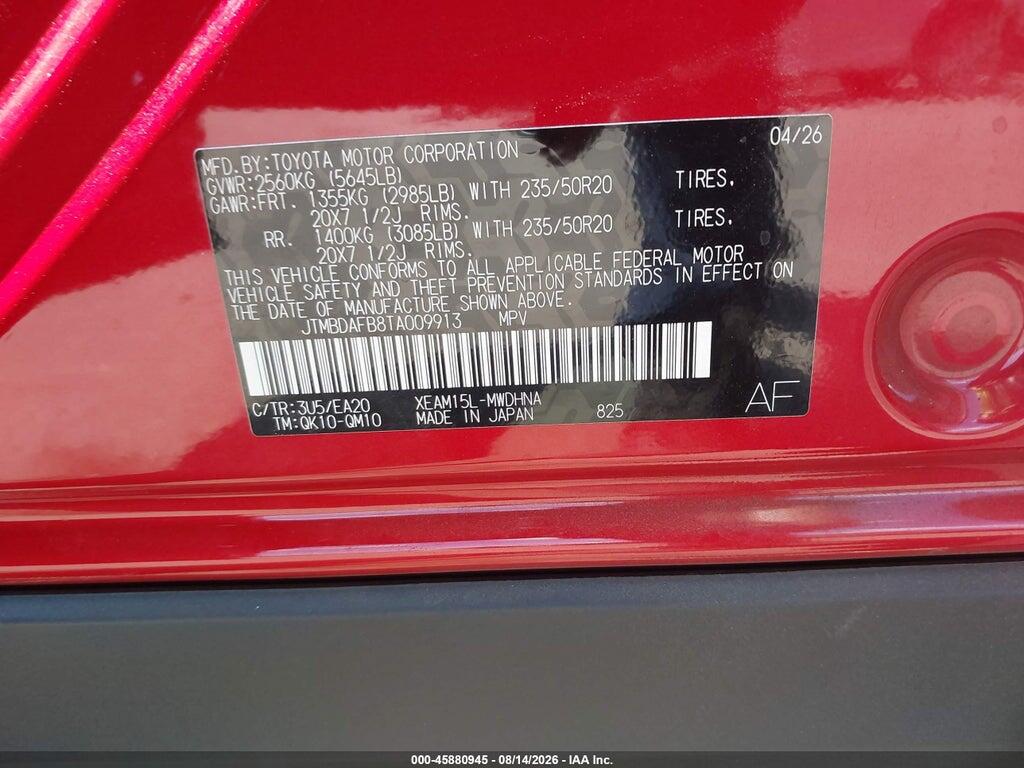JTMBDAFB8TA009913 2026 TOYOTA BZ photo no. 9
