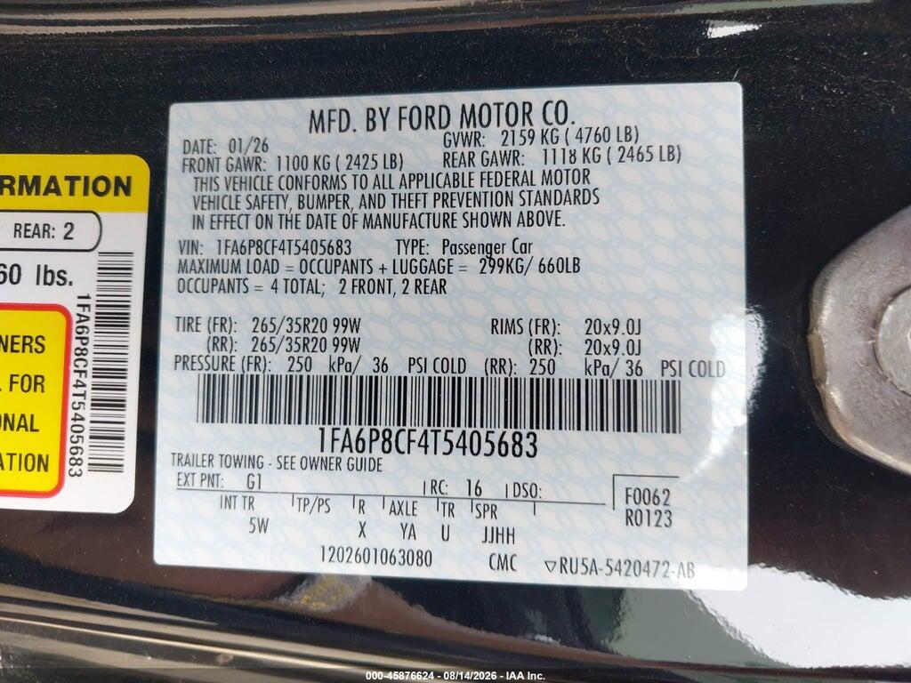 1FA6P8CF4T5405683 2026 FORD MUSTANG photo no. 9