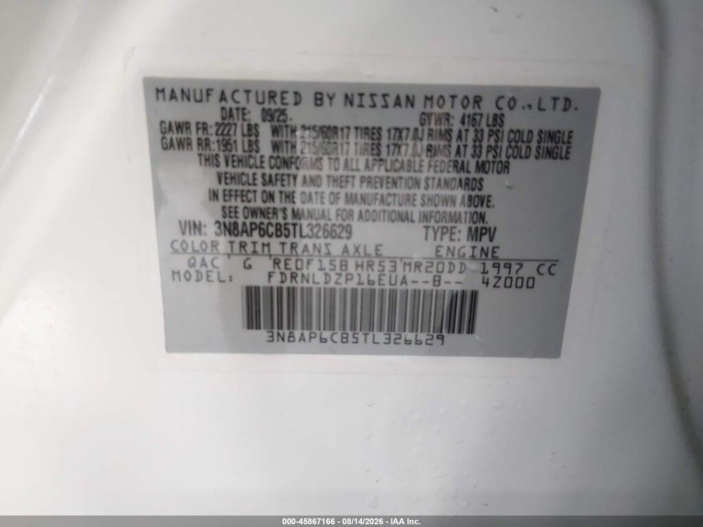 3N8AP6CB5TL326629 2026 NISSAN KICKS photo no. 9