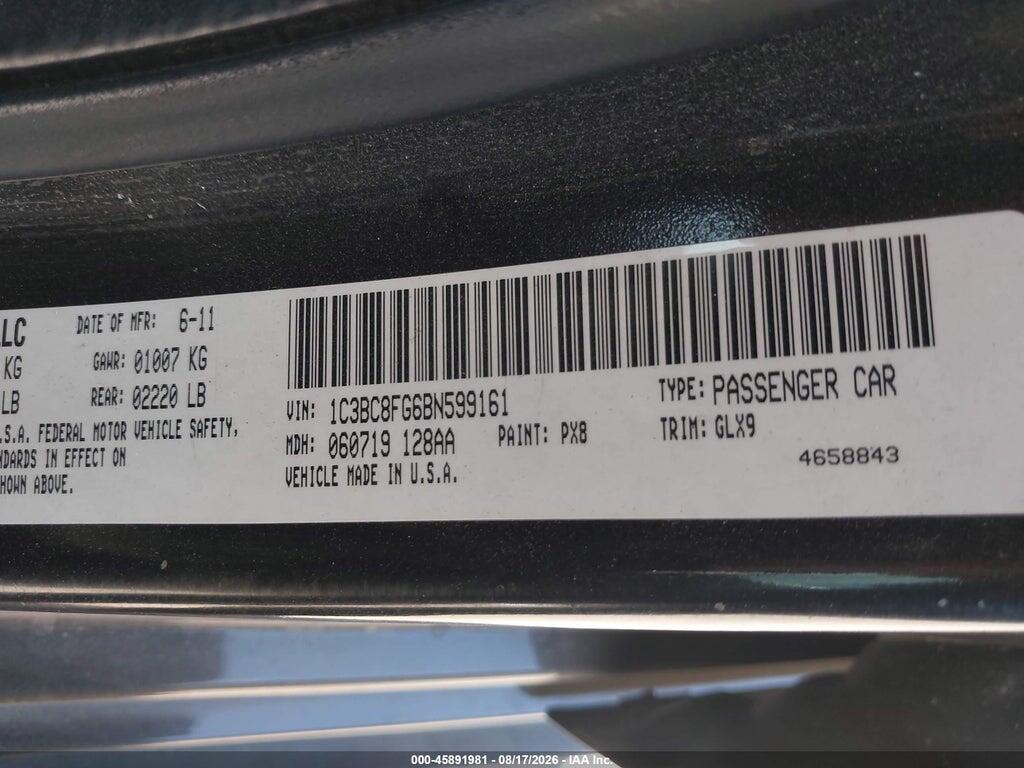 1C3BC8FG6BN599161 2011 CHRYSLER 200 photo no. 9