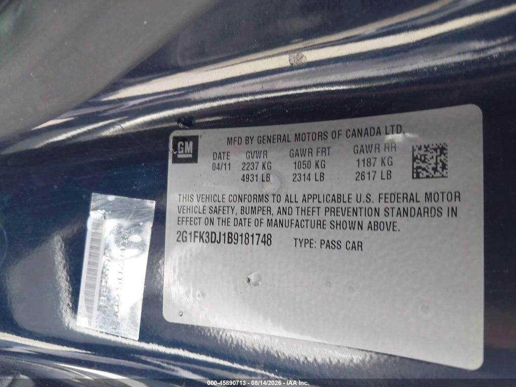 2G1FK3DJ1B9181748 2011 CHEVROLET CAMARO photo no. 9