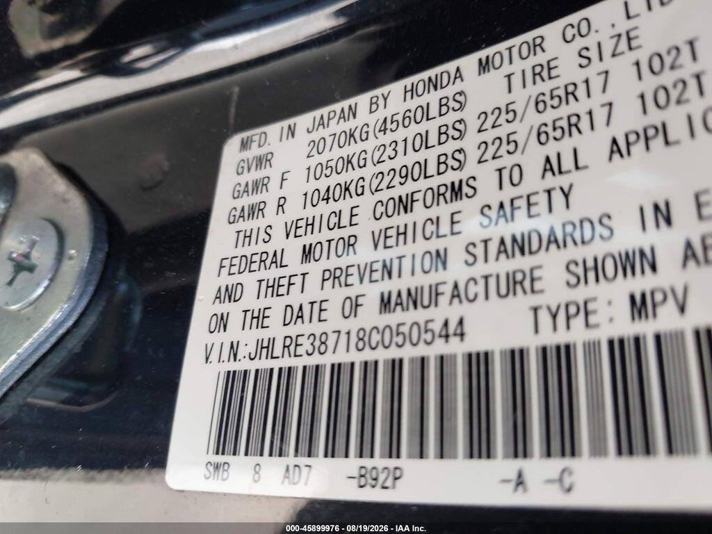 JHLRE38718C050544 2008 HONDA CR-V photo no. 9