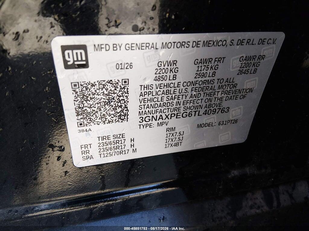 3GNAXPEG6TL409763 2026 CHEVROLET EQUINOX photo no. 9