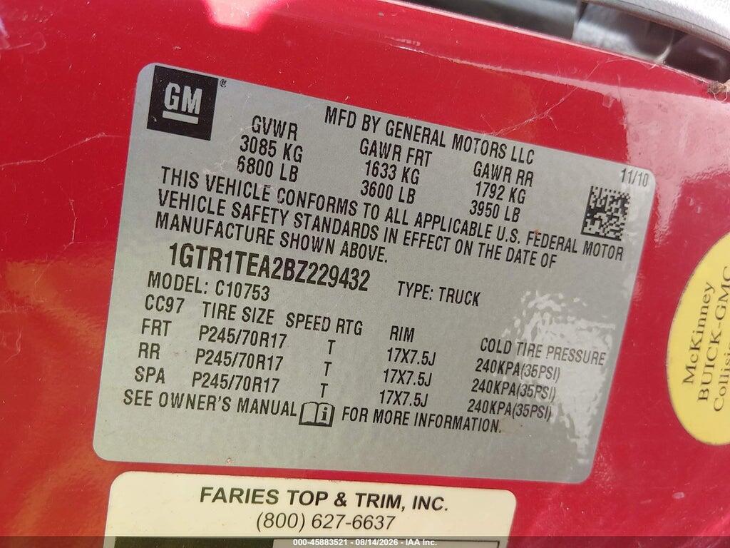 1GTR1TEA2BZ229432 2011 GMC SIERRA 1500 photo no. 9