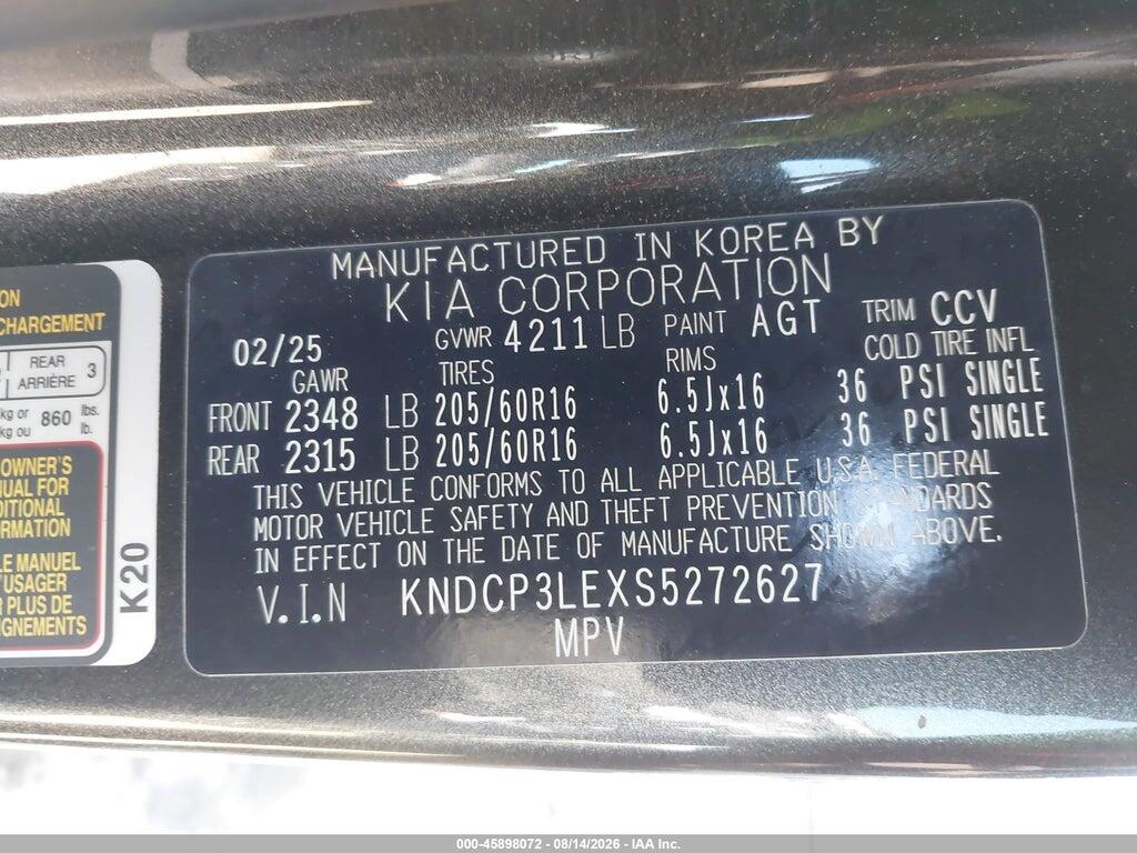 KNDCP3LEXS5272627 2025 KIA NIRO photo no. 9