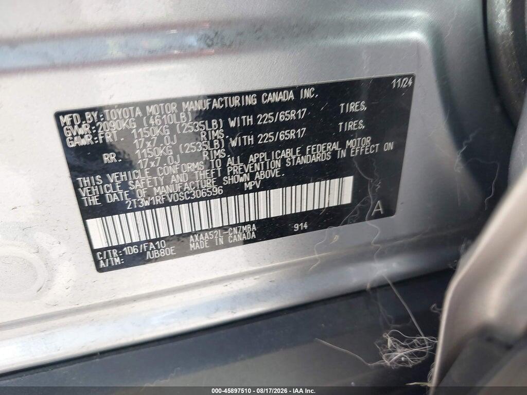 2T3W1RFV0SC306596 2025 TOYOTA RAV4 photo no. 9