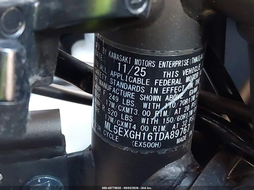 ML5EXGH16TDA89767 2026 KAWASAKI EX500 photo no. 10