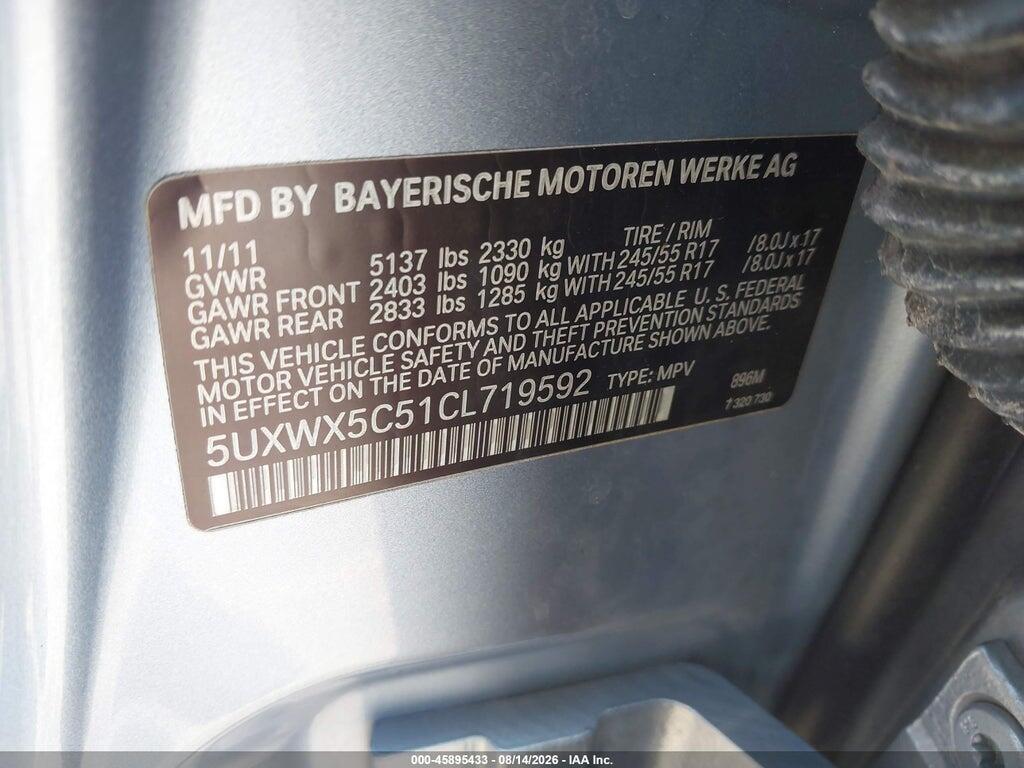 5UXWX5C51CL719592 2012 BMW X3 photo no. 9