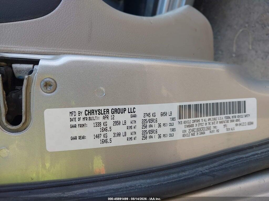 2C4RC1BG9CR312603 2012 CHRYSLER TOWN & COUNTRY photo no. 9
