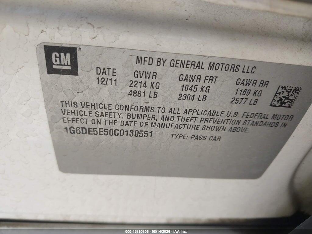 1G6DE5E50C0130551 2012 CADILLAC CTS photo no. 9