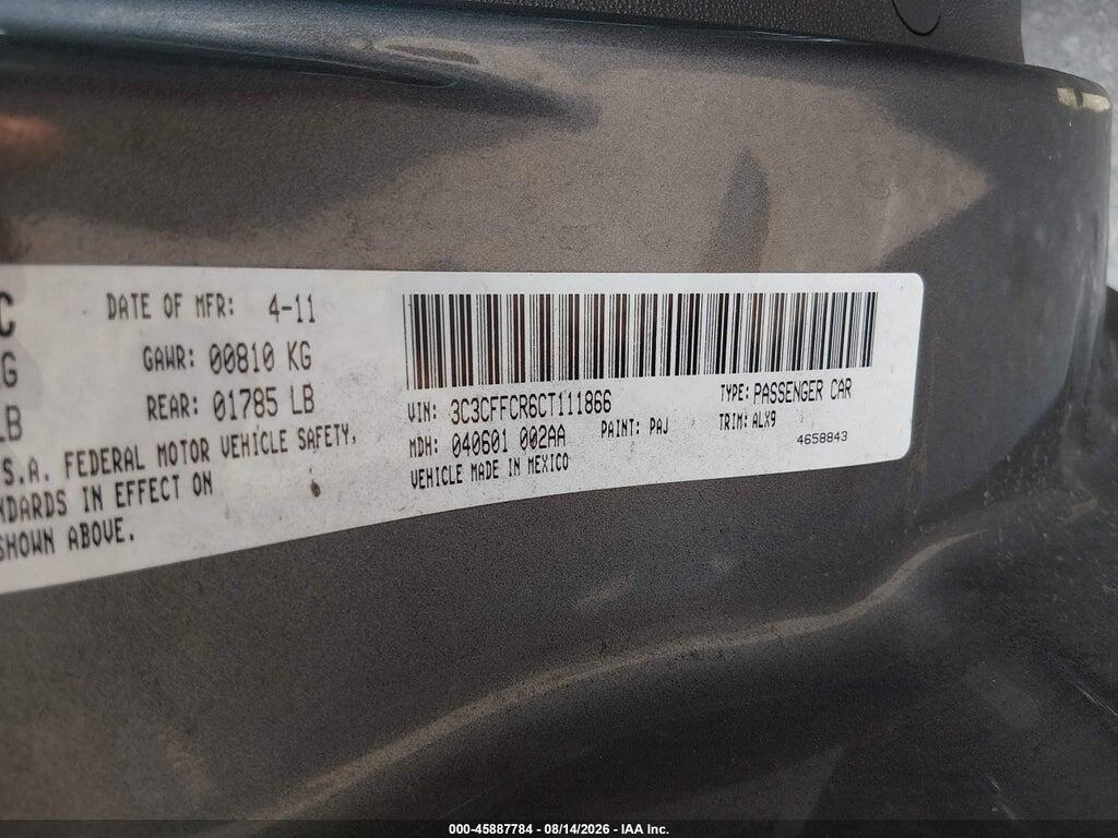 3C3CFFCR6CT111866 2012 FIAT 500 photo no. 9