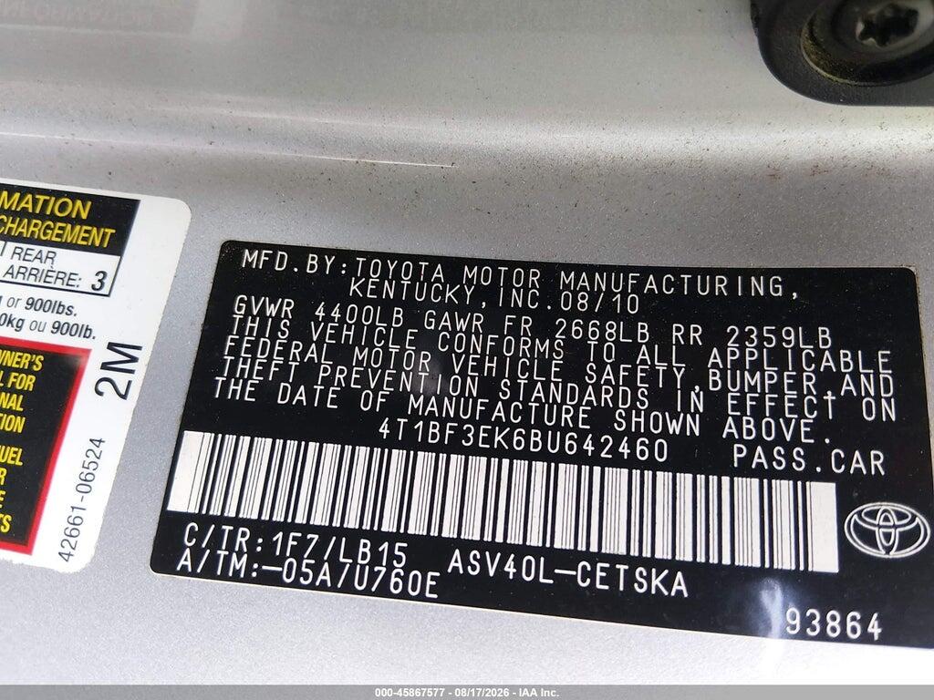 4T1BF3EK6BU642460 2011 TOYOTA CAMRY photo no. 9
